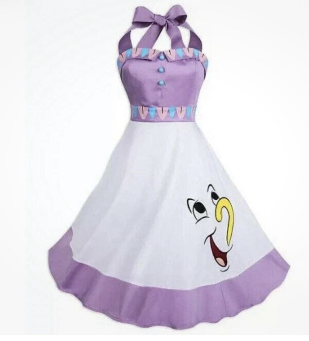 DISNEY PARKS The Dress Shop MRS POTTS AND CHIP CUP HALTER DRESS M